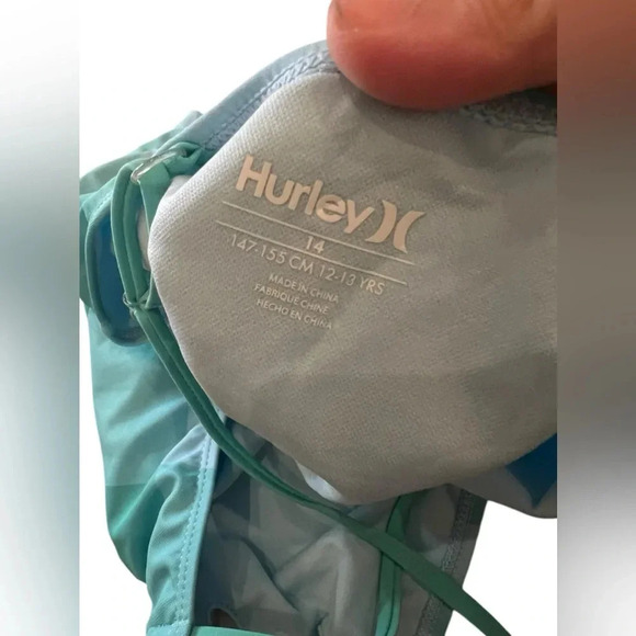 NWT Hurley Big Girls Tri-Cutout Tankini Swimsuit - Picture 7 of 8